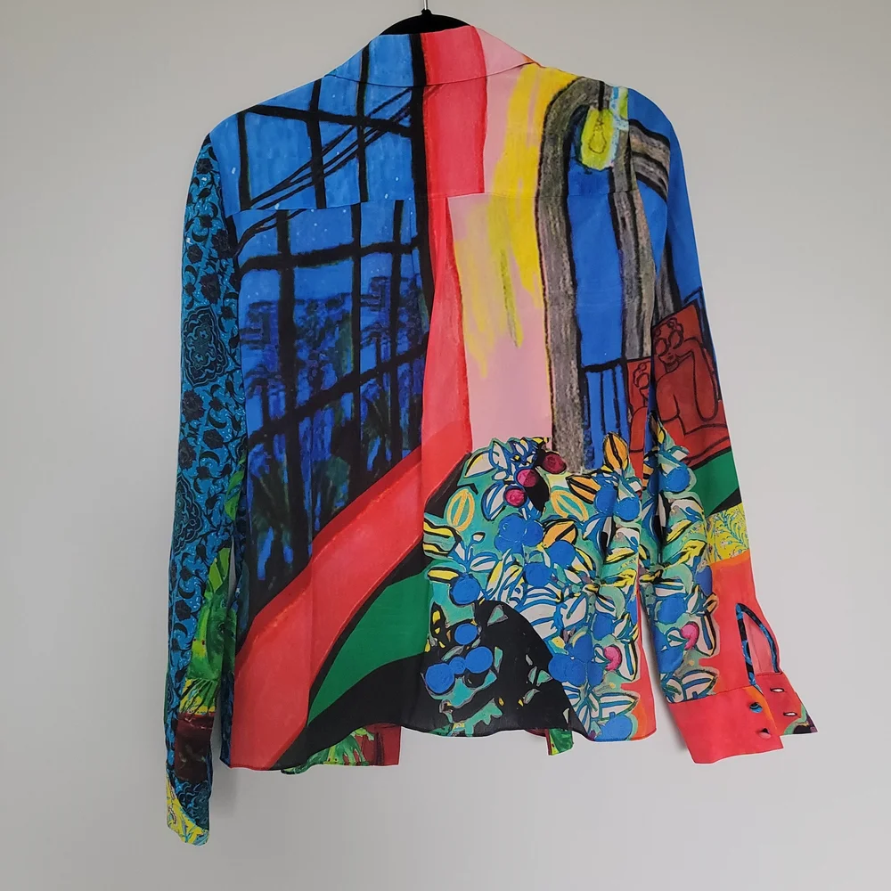 Alice and Olivia Colorful Graphic Long Sleeve blouse - Picture 4 of 4